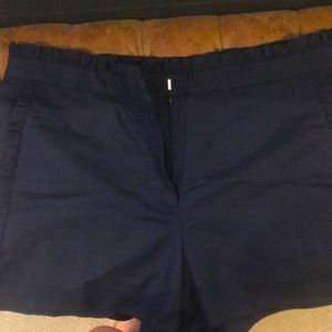 JCrew shorts in navy with ruffle detail